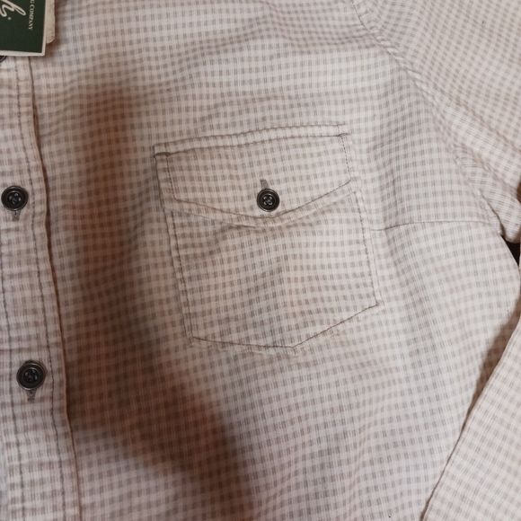 Woolrich Womens Large Button-down Curdory Shirt Tan‎ Plaid British Tan Cotton - Picture 7 of 11